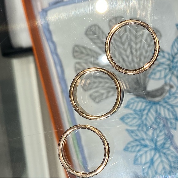 Christian Dior Code Ring Set Mint Green Crystals Bands Size M 52 US 6 - Picture 10 of 14